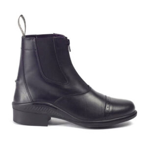 Leather Jodhpur Boots with Front Zip